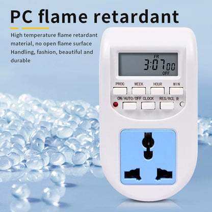 Digital Timer Switch  220V 7 Days Weekly Intelligent Electronic Programmable Timing Socket EU Plug Outlet Appliance Time Control