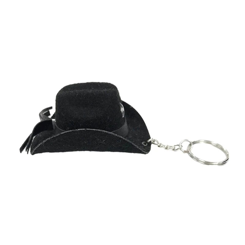 Cowboy Hat Keychain Sturdy and Fashionable Leather Cowboy Key Rings Accessory Drop Shipping