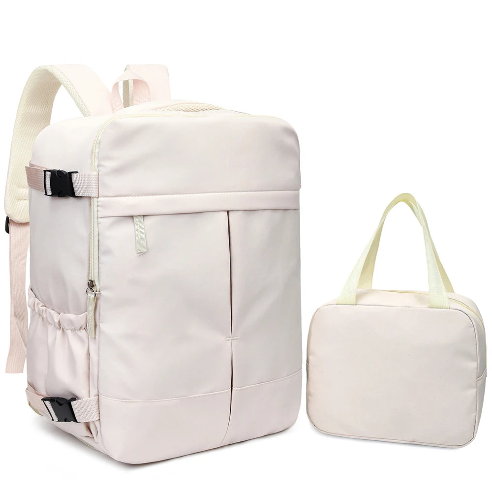 2-Piece 180 °   Full Opening Backpack & Tote Bag Set, Large Capacity Airline Approved Carry-On Luggage for Travel & Daily Use