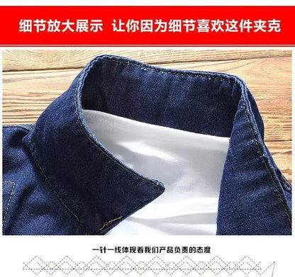 Spring Autumn Mens Denim Jacket + Jeans Pants Set Fashion Letters Printed Coat Trousers Two Piece Denim suit