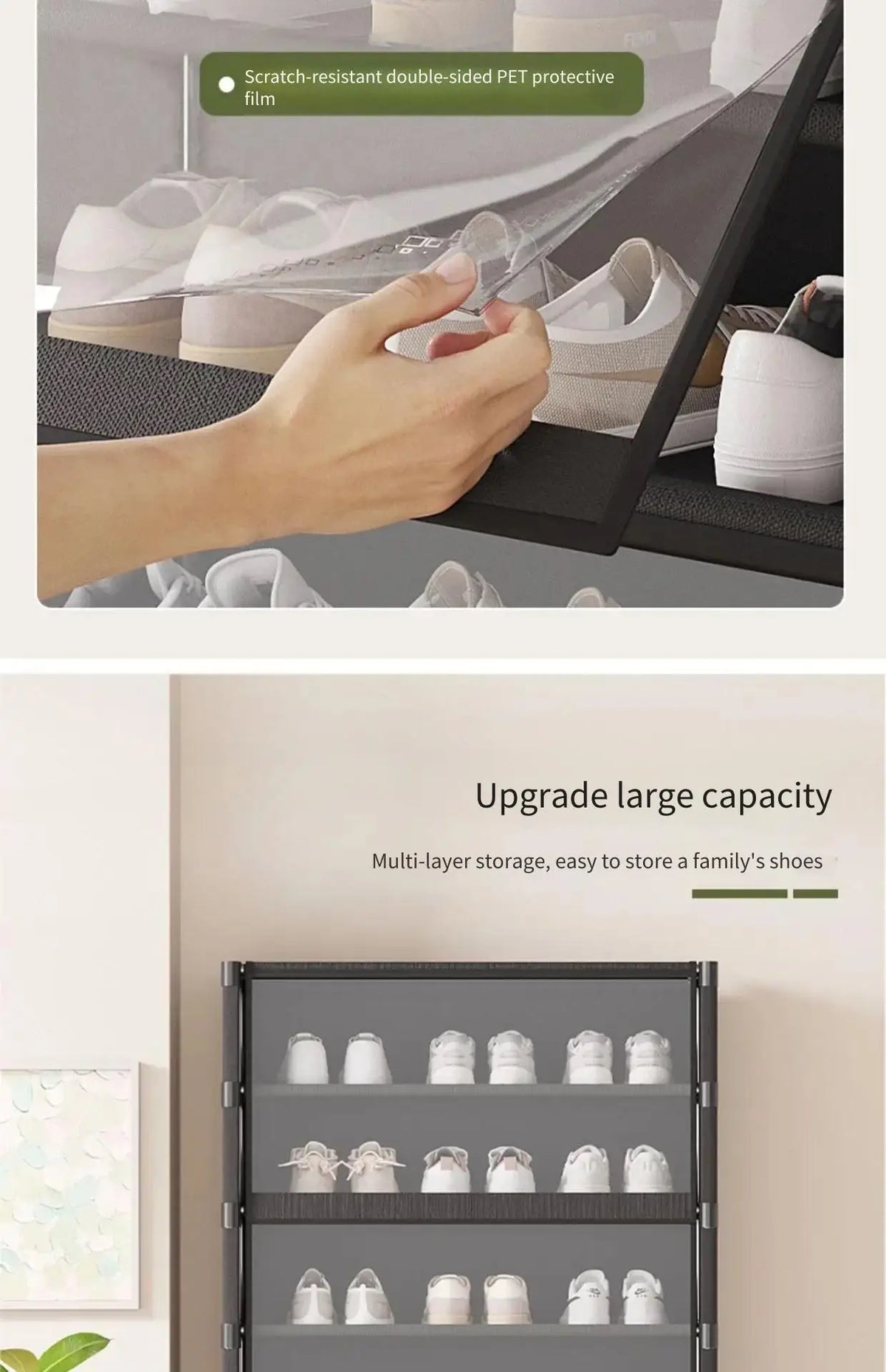 Shoe Rack Multilayer Shoe Cabinet Dustproof Transparent Design Small Spaces Spacious Storage Organizer Shelf for Shoes Storage