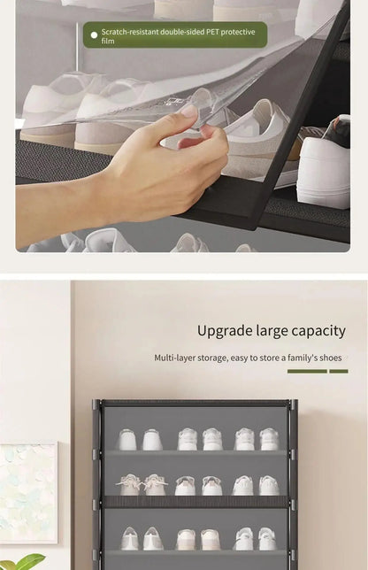 Shoe Rack Multilayer Shoe Cabinet Dustproof Transparent Design Small Spaces Spacious Storage Organizer Shelf for Shoes Storage