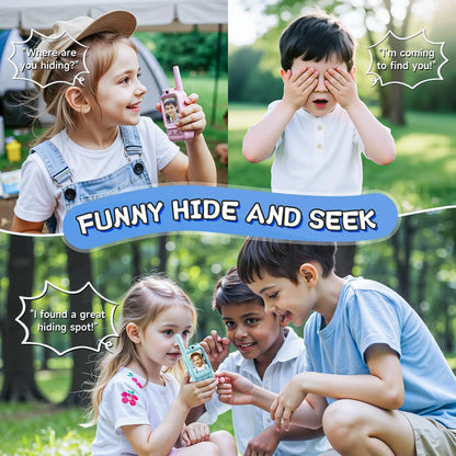 1Pair Kids Video Walkie Talkie Toy Rechargeable Interphone With HD Camera & Voice Changer Educational Interactive For Boy Girl