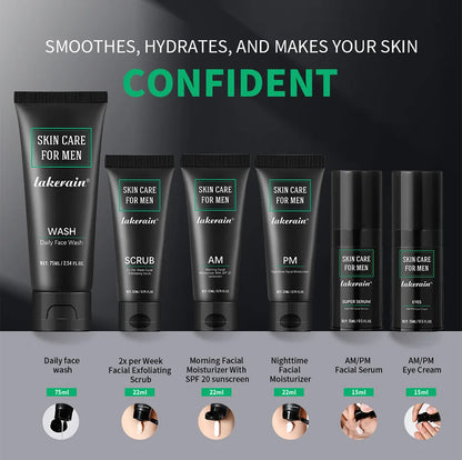 Men Facial Care Kit Face Wash Moisturizer Eye Cream Anti Aging Oil Control