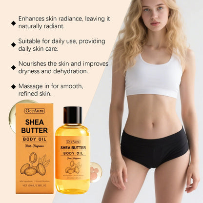 Butter Oil Body Oil Gentle Full Body Skin Nourishment Lightweight Rapid Absorption for Smooth Soft Skin