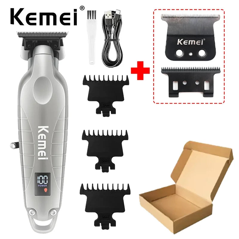 Kemei 2293 Professional Hair Beard Trimmer Men Barber Rechargeable Finish Hair Cutting Machine Zero Gapped Cordless Hair Clipper