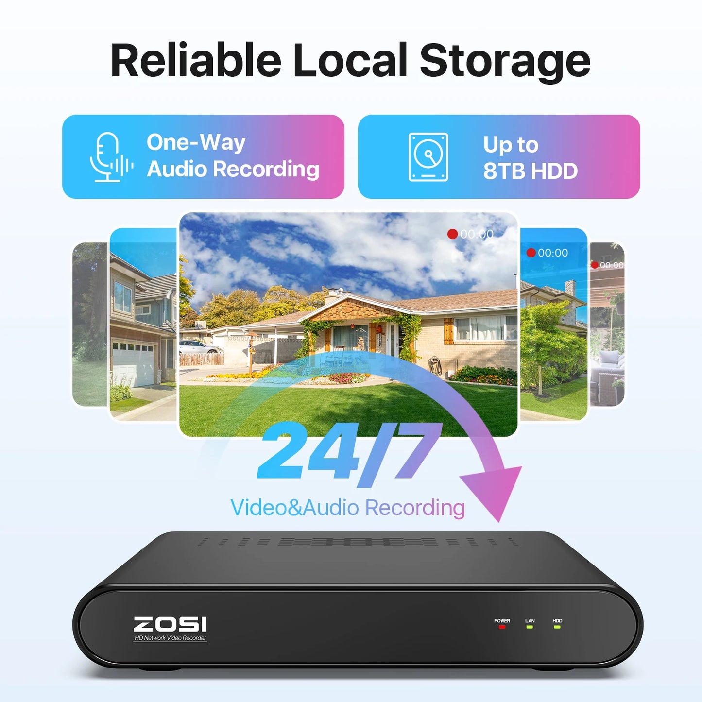ZOSI 8CH 3K PoE Security Camera System 3K 5MP 8 Channel NVR 4MP HD Outdoor IP Cameras Dome Home CCTV Video Surveillance Kit