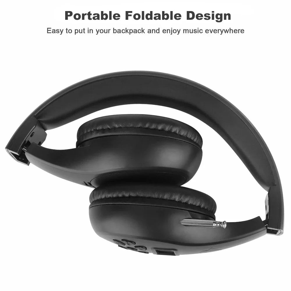 Head-mounted Headset FM Radio Headphone Stereo Headset Wireless Digital Display Headset Portable Walking Radio Receiver Earphone