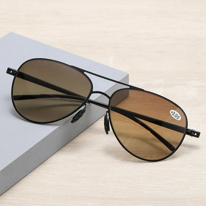 Double-light Reading Glasses Blue Light Blocking Aviator Eyeglasses Ultraviolet Resistance Women Ultra Light Fashion Eyewear
