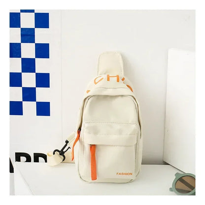 Cool kids bags for boys. Contrast color chest bag for little boys to go out Canvas messenger bag for coins