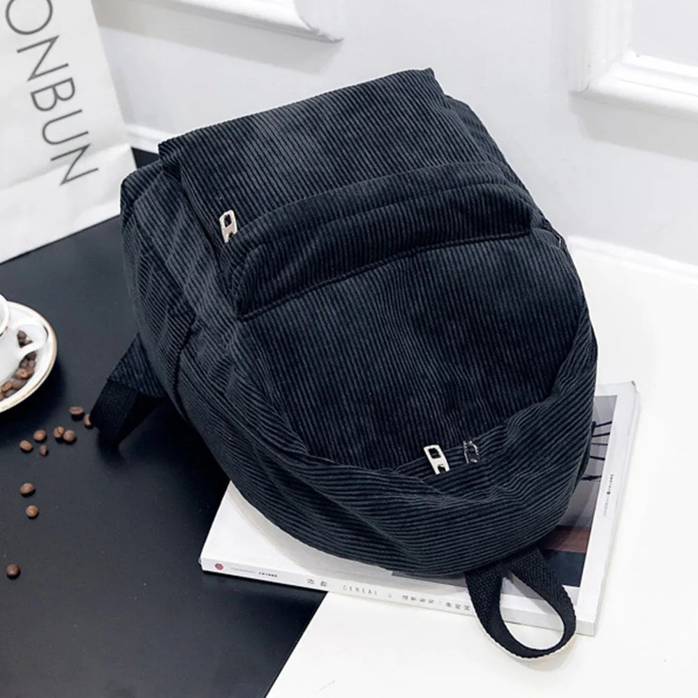 MARKROYAL Pure Color Corduroy Backpack Fashion Women School Backpack Women Backpack Teenger Girl School Bags Female Bagpack
