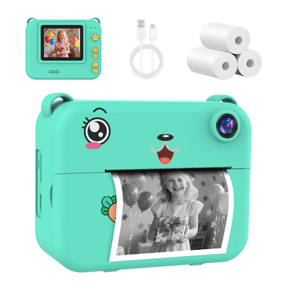 Digital Children Camera 1080P HD Video Recorder Mini Thermal Printer Educational Birthday Gift for Kids Instant Printing Camera