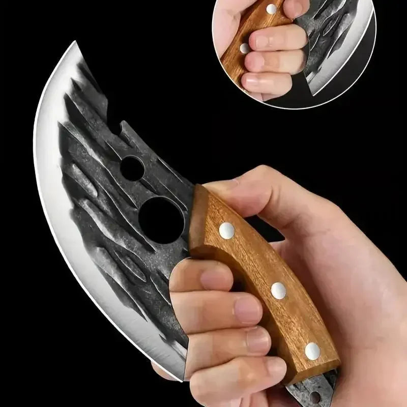 Forged Meat Cleaver Kitchen Chef Knife Fishing Boning Fruit Cutting Knife BBQ Butcher Portable Utility Knife Can Opener