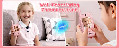 1Pair Kids Video Walkie Talkie Toy Rechargeable Interphone With HD Camera & Voice Changer Educational Interactive For Boy Girl