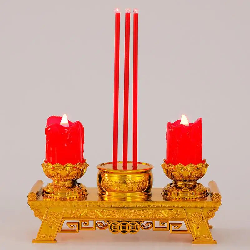 Realistic Led Prayer Candle With Smokeless Swinging Wick Simulation