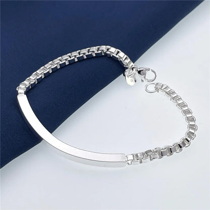 cute charms nice 925 sterling silver chain Bracelet for women lady men  Perfect Jewelry Gift for The Minimalist for Man Women