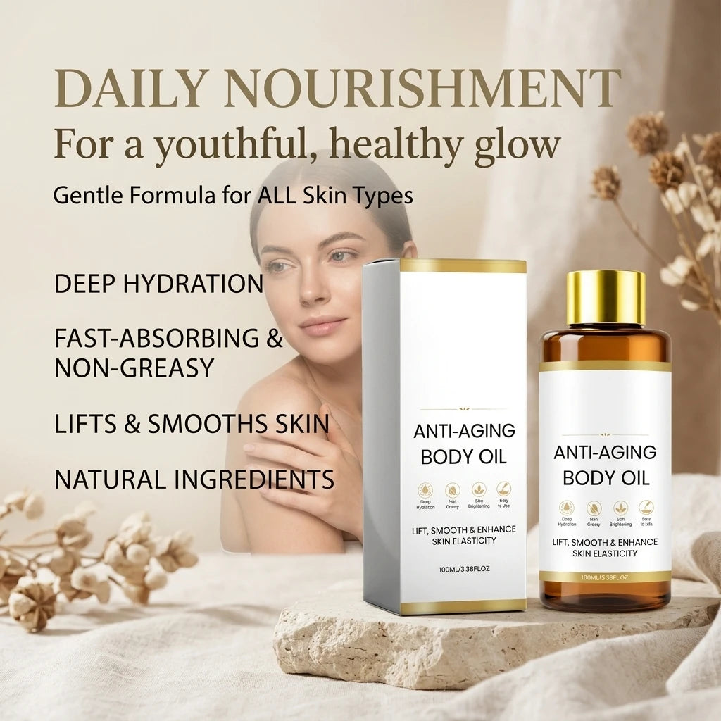 Revitalizing Body Oil Improve Dull Skin Boost Skin Elasticity Brightening Lightweight Fast Absorbing Hydrating Body Massage Oil