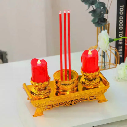 Realistic Led Prayer Candle With Smokeless Swinging Wick Simulation