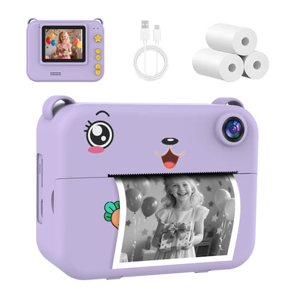 Digital Children Camera 1080P HD Video Recorder Mini Thermal Printer Educational Birthday Gift for Kids Instant Printing Camera
