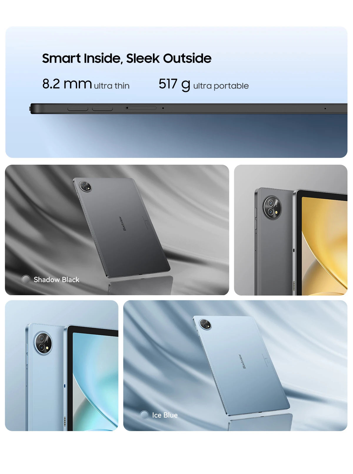 Blackview ZENO 10 5G AI Tablet,T8200 Ocat Core,11" FHD+ 90Hz Display, Smart tablets android 15 Pad PC With Bluetooth планшет