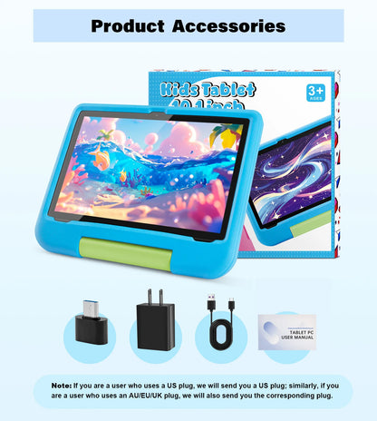 Paitanry 10.1 Inch Tablets for kids Android 15 8GB RAM 64GB ROM HD Display Tab USB Type-C 5G WIFI 6 Tablet PC Children's Gift
