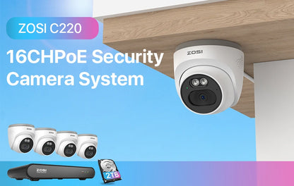 ZOSI 8CH 3K PoE Security Camera System 3K 5MP 8 Channel NVR 4MP HD Outdoor IP Cameras Dome Home CCTV Video Surveillance Kit