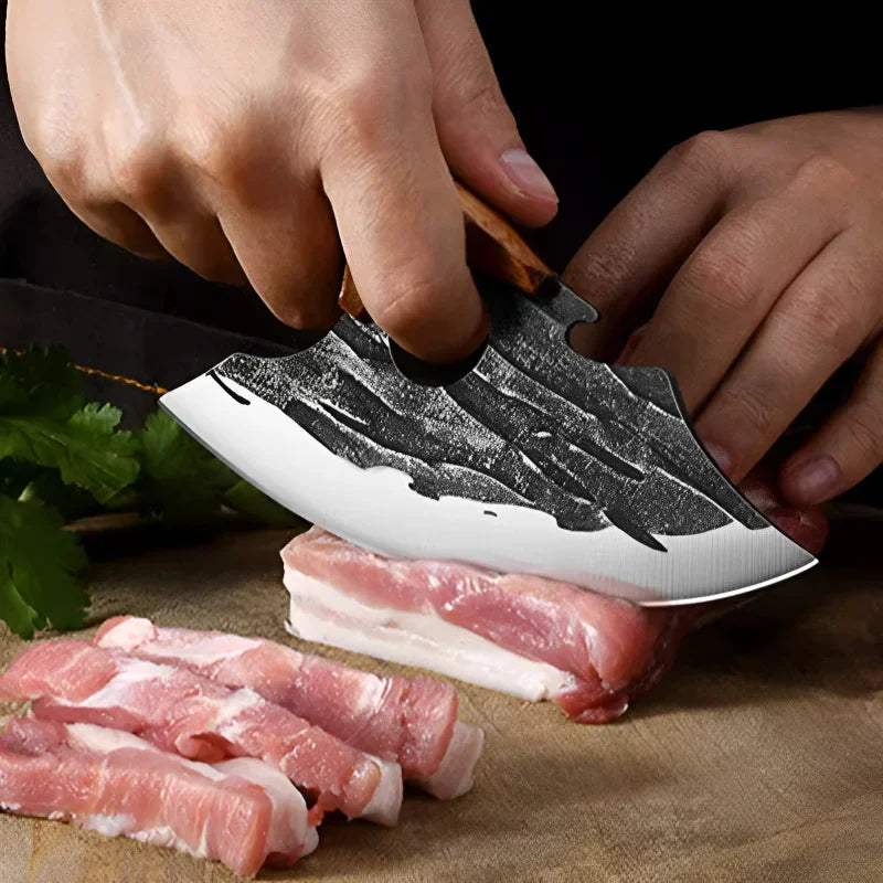 Forged Meat Cleaver Kitchen Chef Knife Fishing Boning Fruit Cutting Knife BBQ Butcher Portable Utility Knife Can Opener