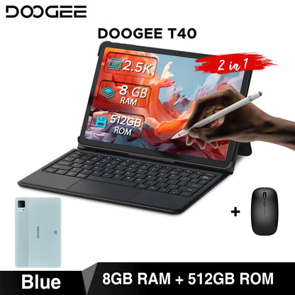 World Premiere DOOGEE T40 Tablet 11" IPS 2.5K Display 8GB 512GB Android 14 Helio G99 8580mAh 18W Charge Hi-Res Quad Speakers