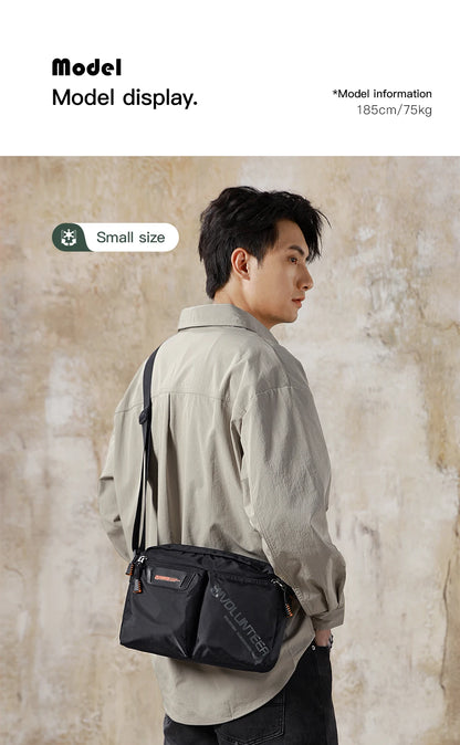 VOLUNTEER Messenger Crossbody Bags for Men Oxford Side Letter Print Fashion Light Weight Protable Versatile Shoulder Bag 1802-18