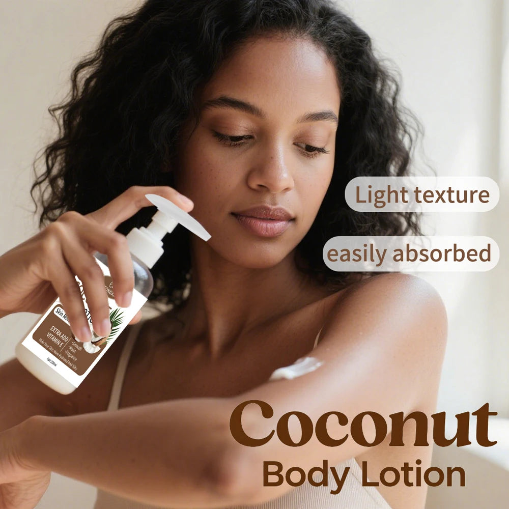 Coconut Vitamin E Body Lotion, Moisturizing, Smooth Absorption, Suitable for All Skin Types
