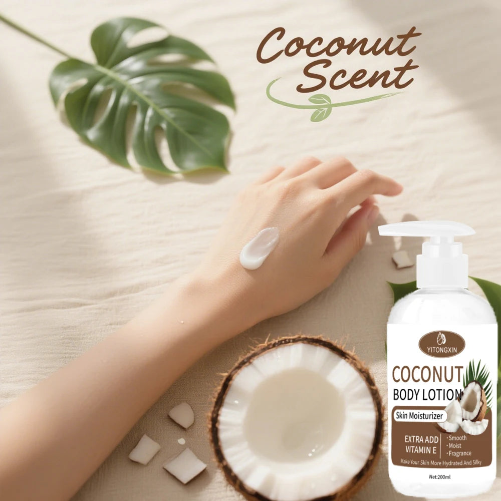 Coconut Vitamin E Body Lotion, Moisturizing, Smooth Absorption, Suitable for All Skin Types