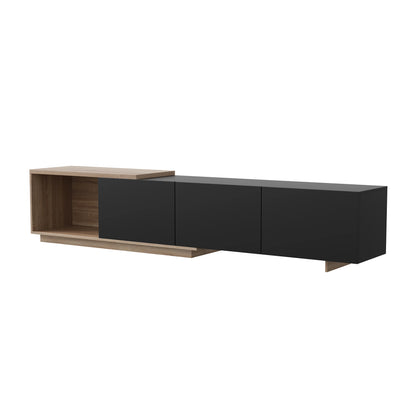 Comanlai 240cm Modern TV Cabinet with LED Lights  Living Room TV Cabinet with 3 Drawers and Open Storageextendable TV Stands