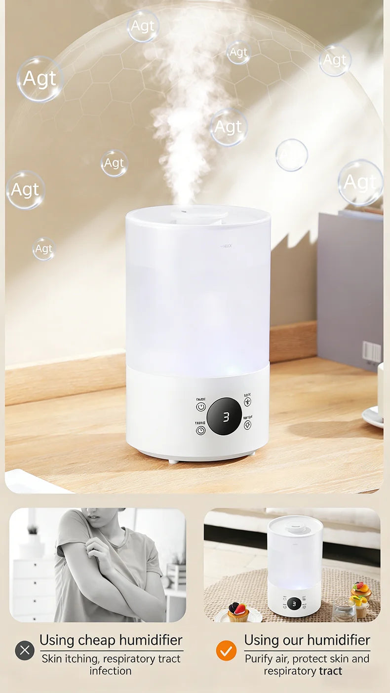 4L Large Capacity Air Humidifier with Remote Control Timer Plant Mist Aroma Diffuser for Home Office - Humidifier