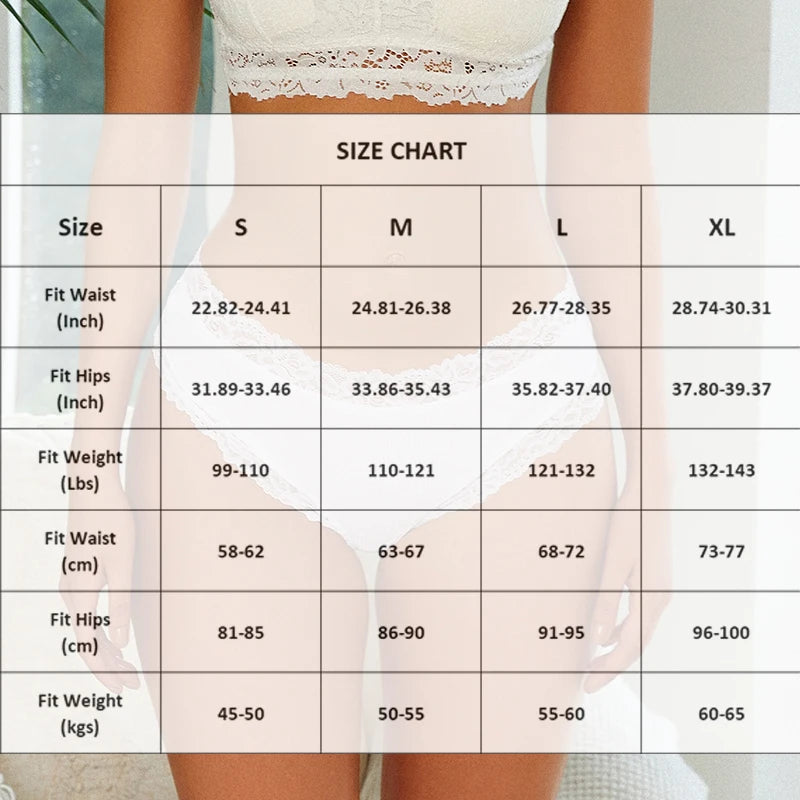 FINETOO 5PCS Sexy Lace Cotton Panties Women Brazilian Panties Ladies Sexy Low Waist Elastic T-Back Bikini Solid Soft Lingerie