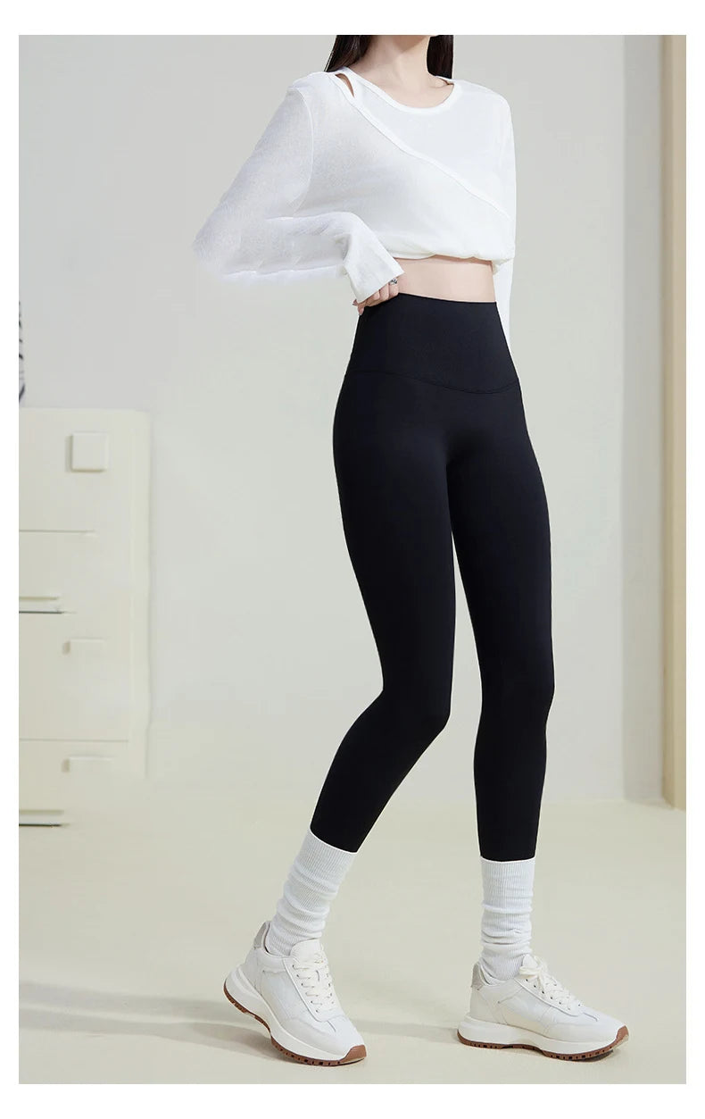 BIVIGAOS Spring New Double V 3D Curve Sharkskin Leggings Women High Waist Tight Slim Sports Fitness Push Up Leggings Yoga Pants