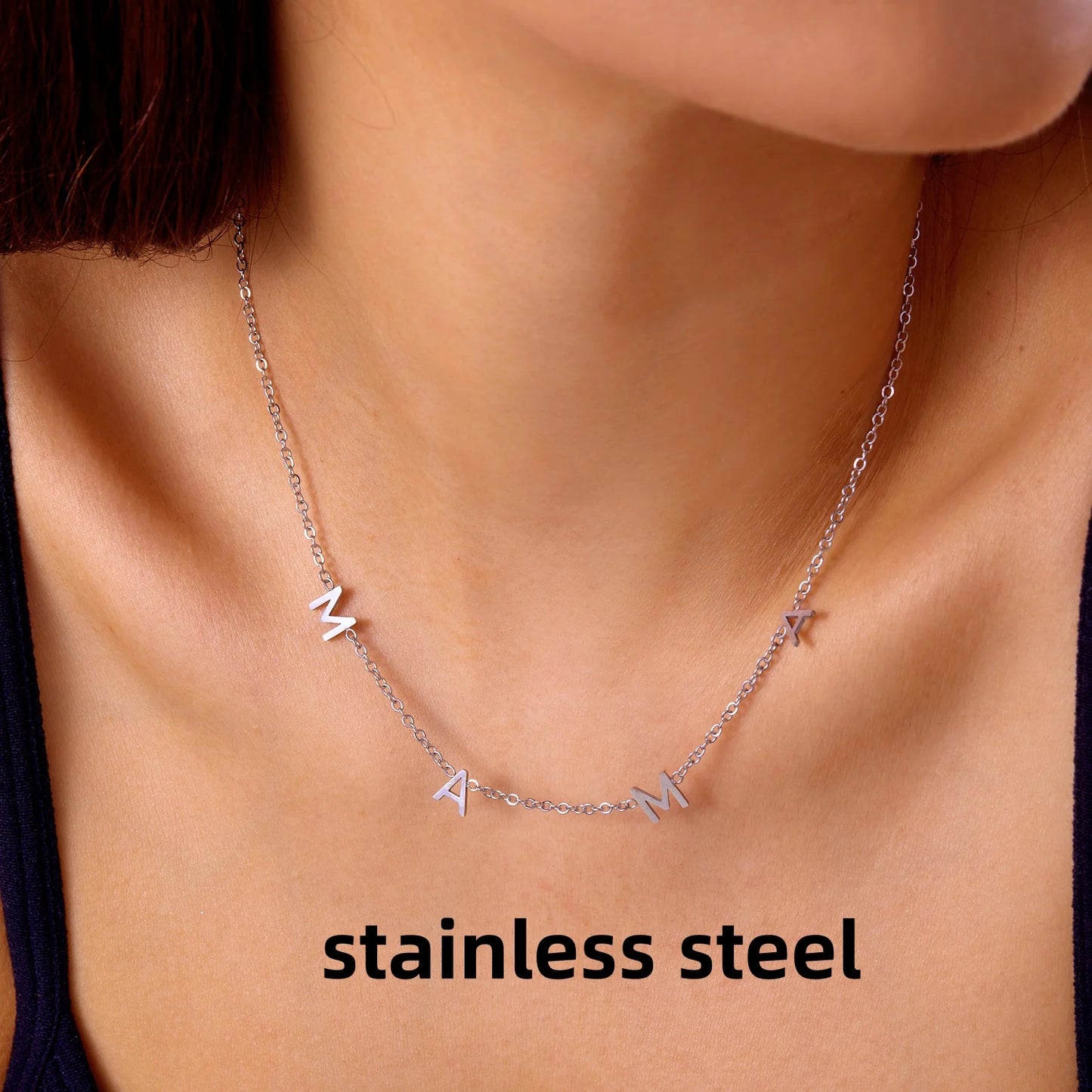 Imitation Pearl Letter Mama Pendant Bracelets Fashion Charms Stainless Steel Chains Bracelet for Women Jewelry Mother's Day Gift