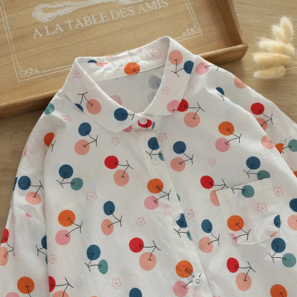 2026 Spring New Women Printed Shirts Long Sleeve Blouses Lazy Lady Tops Casual Female Clothes
