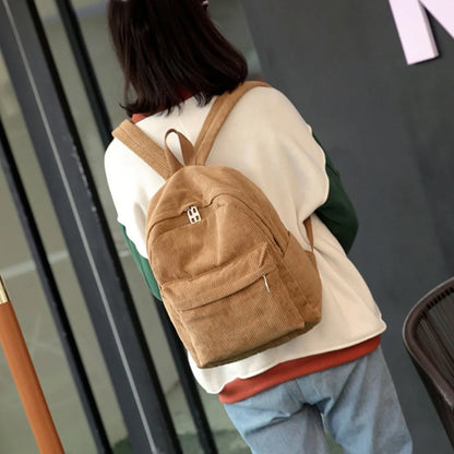 MARKROYAL Pure Color Corduroy Backpack Fashion Women School Backpack Women Backpack Teenger Girl School Bags Female Bagpack
