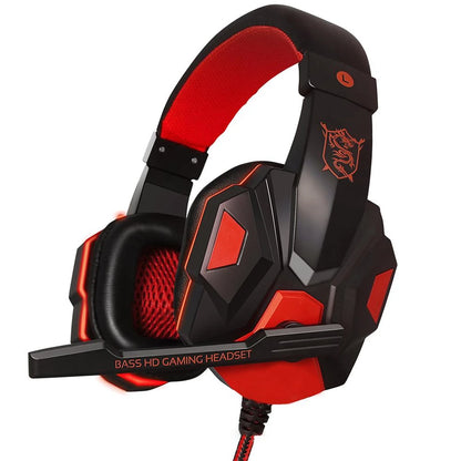 Headphones 3.5mm Wired Gaming Headset Earphones Music For Computer With Mic Headset Stereo Virtual Surround Bass LED Light Gamer