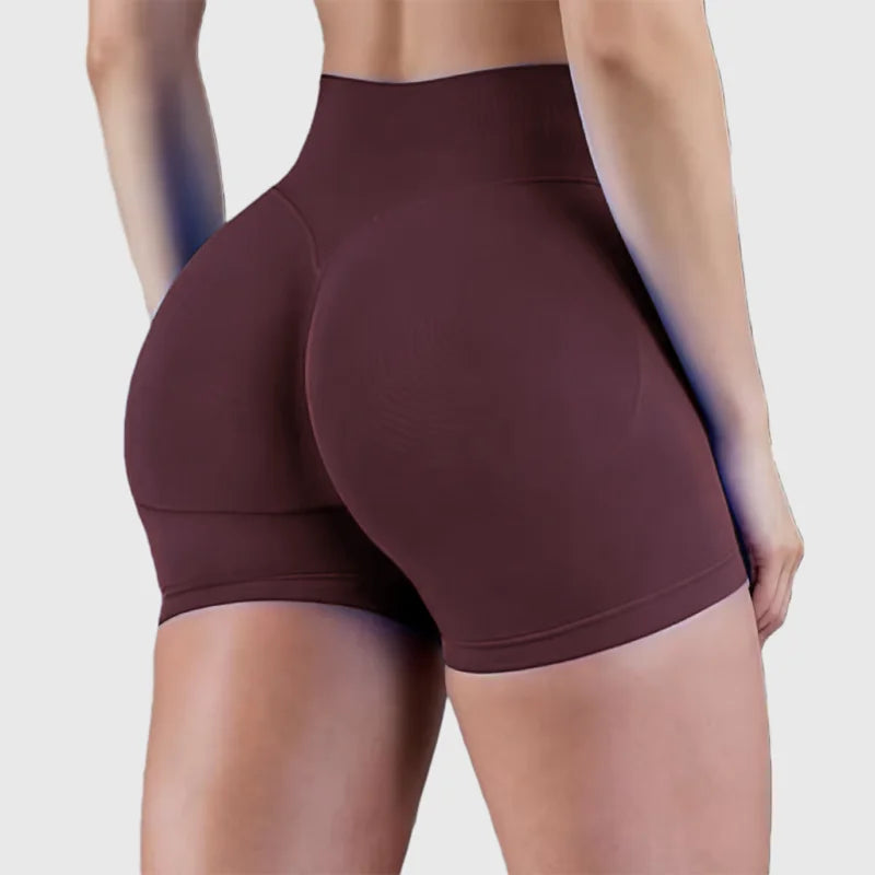 HISTELLO Women Sports Impact Shorts Seamless Low Waist Scrunch Bum Butt Lifting Stretch Gym Yoga Workout Fitness Short Leggings