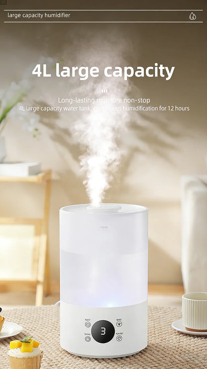 4L Large Capacity Air Humidifier with Remote Control Timer Plant Mist Aroma Diffuser for Home Office - Humidifier