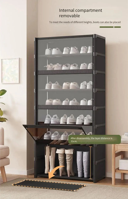 Shoe Rack Multilayer Shoe Cabinet Dustproof Transparent Design Small Spaces Spacious Storage Organizer Shelf for Shoes Storage