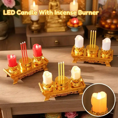 Realistic Led Prayer Candle With Smokeless Swinging Wick Simulation