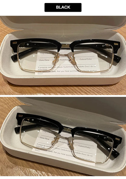 ISLINO Anti Blue Light Reading Glasses Women Square Fashion Photochromic Prescription Glasses Men Myopia Hyperopia Eyewear