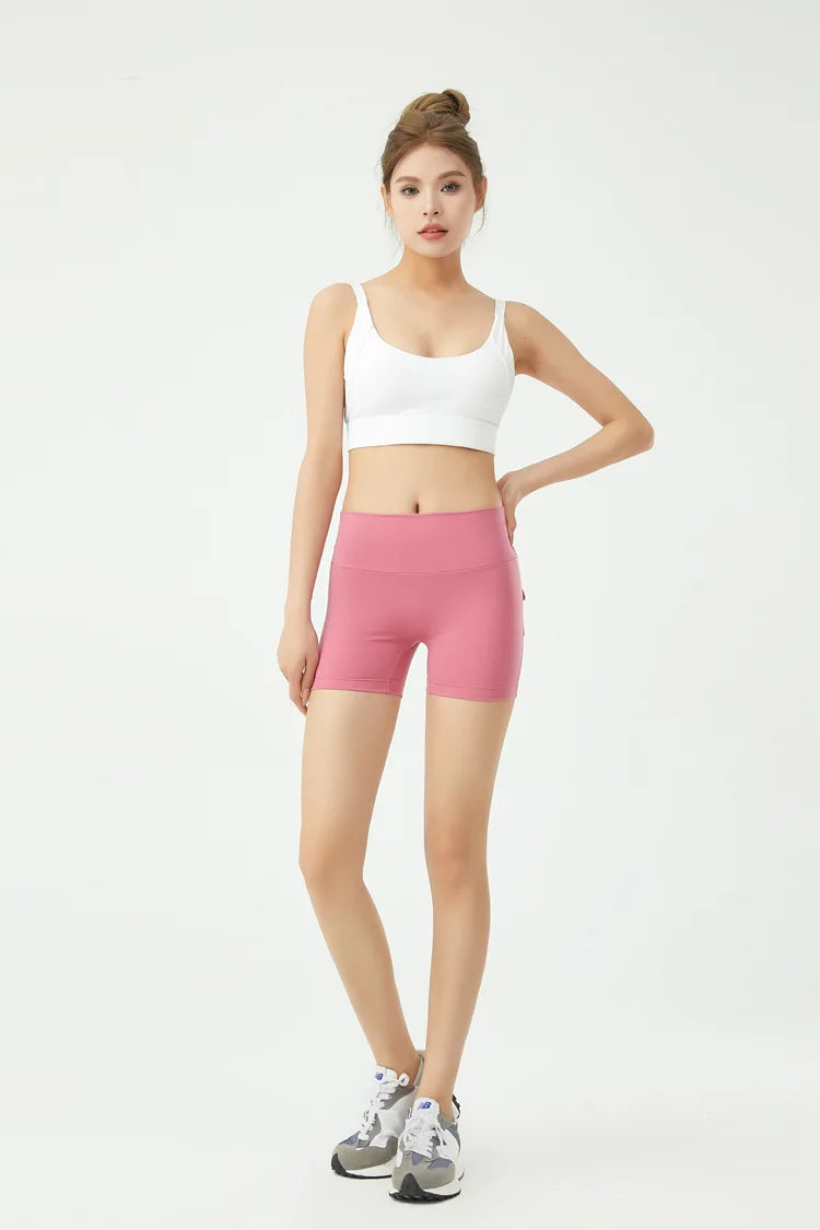 Peach Butt Fitness Shorts Women's Exercise Three-Quarter Pants Cargo Air Dry Pocket Yoga  Tight  Lift Summer