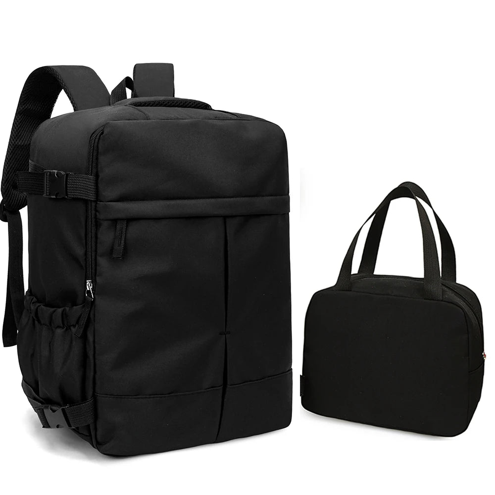 2-Piece 180 °   Full Opening Backpack & Tote Bag Set, Large Capacity Airline Approved Carry-On Luggage for Travel & Daily Use