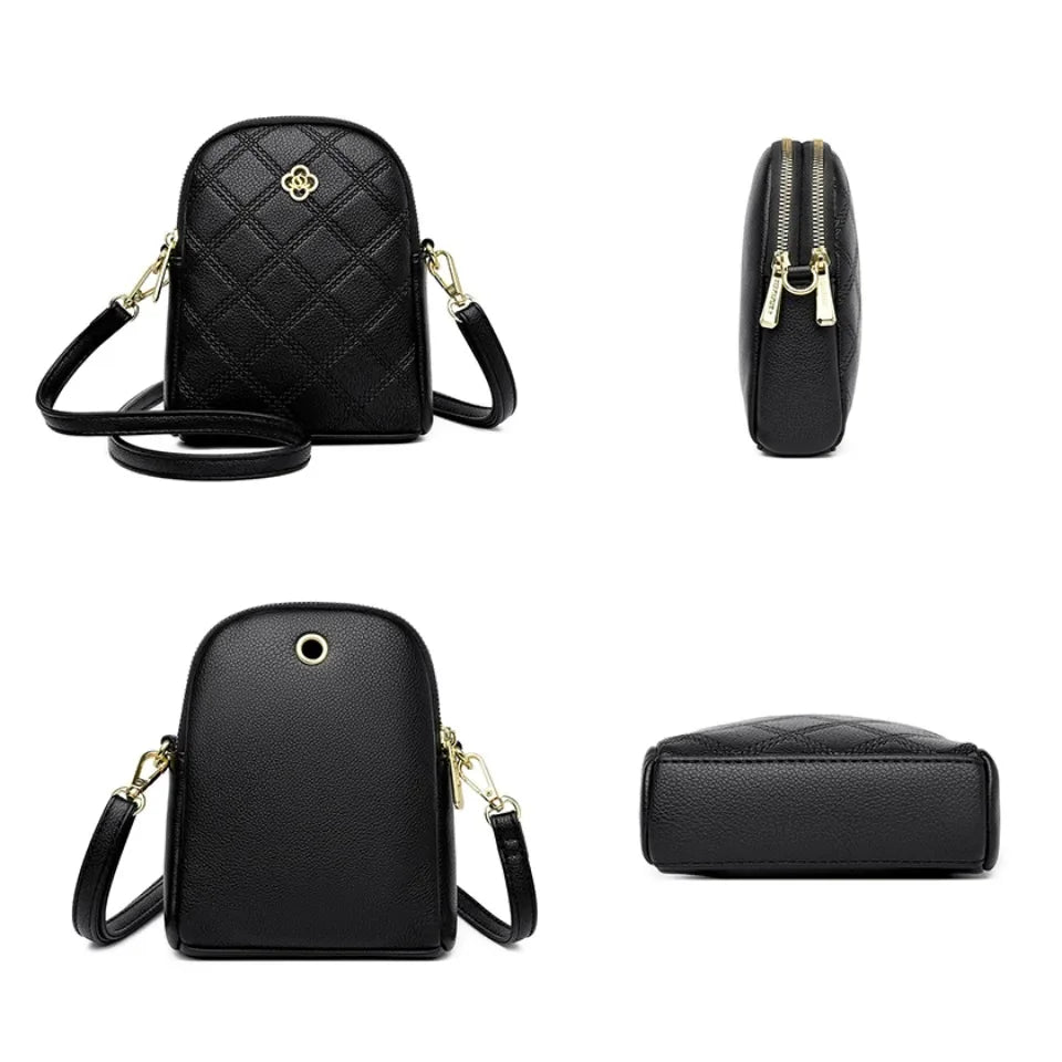 Fashion Women Shoulder Bags High Quality Leather Crossbody Bag Small Purse Simple Design Ladies Solid Color Messenger Sac A Main