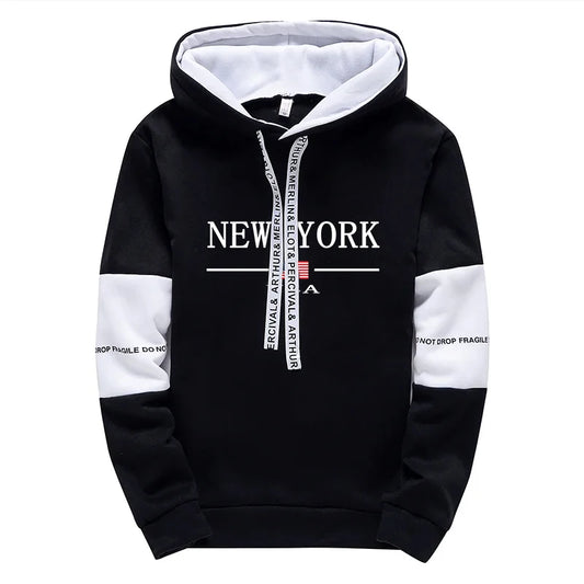 New York Hooded Sweatshirts and Elastic Sweatpants Autumn Hot Sale Mens Fashion Tracksuit Ubran Causal Sport Jogging Suits