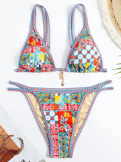 Floral Printed Bikinis 2026 Brazilian Bikini Women Swimwear Female Swimsuit Two-pieces Bikini Set Bathing Suit Swim Beach Wear