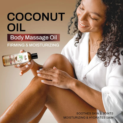 Coconut Oil Body Massage Essential Oil, Rich in Coconut Oil Extract Essence, Can Be Used for Body Massage, Long-Lasting Fragranc
